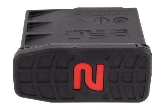 Black polymer 5-round magazine.